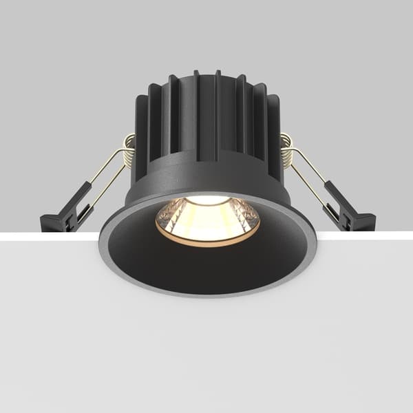 Indbygningsspot rund sort 910lm LED 12W Round Maytoni