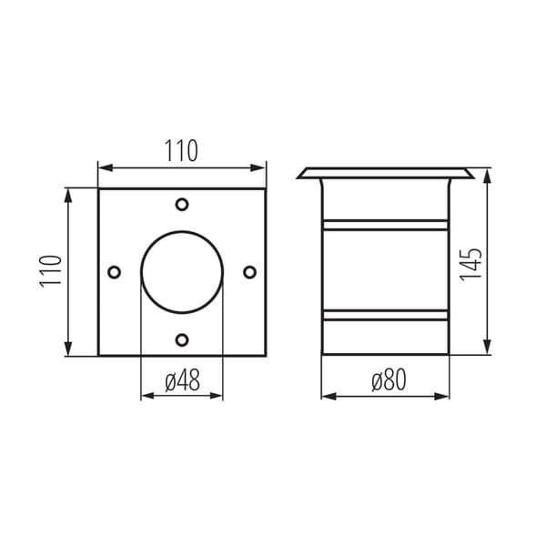 Kanlux BERG 10W infälld markspotlight modell 7173