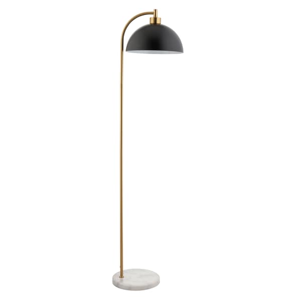 Art deco gulvlampe mat sort marmorbase 1xE27 10W BUCHANAN Endon