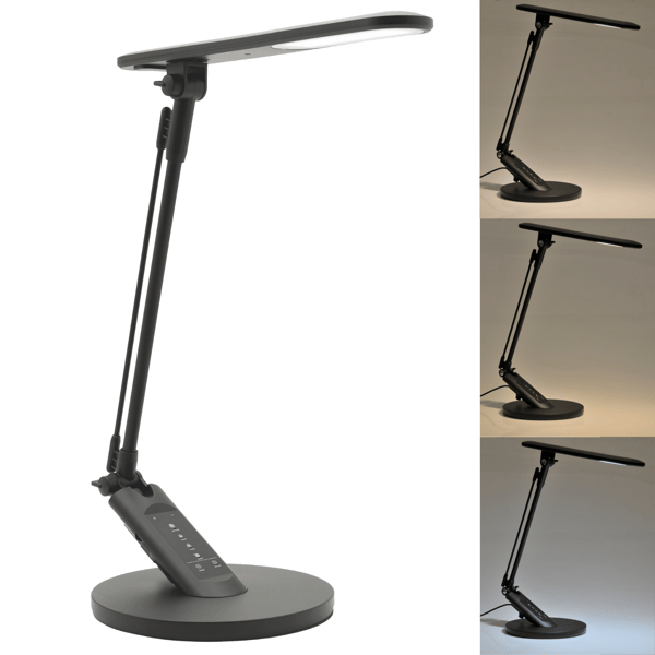 LED skrivebordslampe sort 3000K-6000K OPTIMUM 324993 Polux