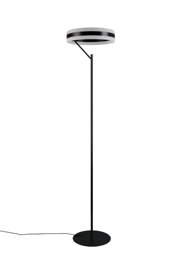 Moderne sort gulvlampe med stor LED lysring 21W DIOS Trio