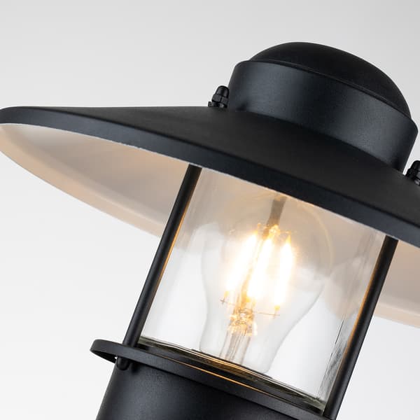 Utomhus sockellampa med sensor svart E27 60W Klampenborg Elstead