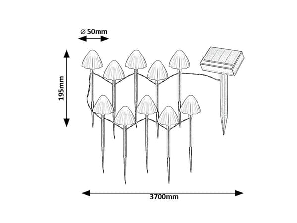 Dekorative solcelle LED havelamper 2W Skadar sort 77007 Rabalux