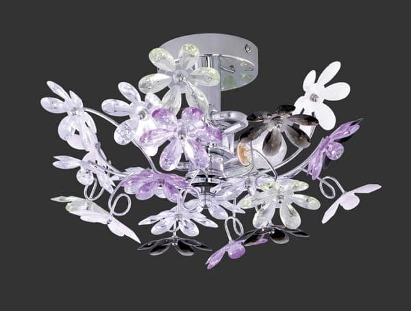 Moderne loftlampe FLOWER sølv RL R20012017
