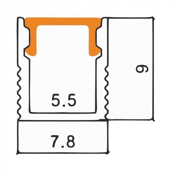 Sæt med 10x LED-profil NW02 overflademonteret sort + sort dæksel 2m Ecolight