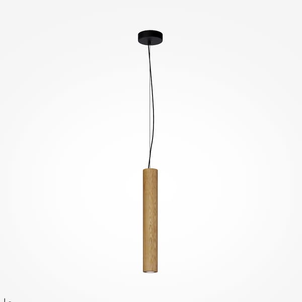Skandinaavinen riippuvalaisin musta puinen putki LED 5W BASIC TEXTURE Maytoni