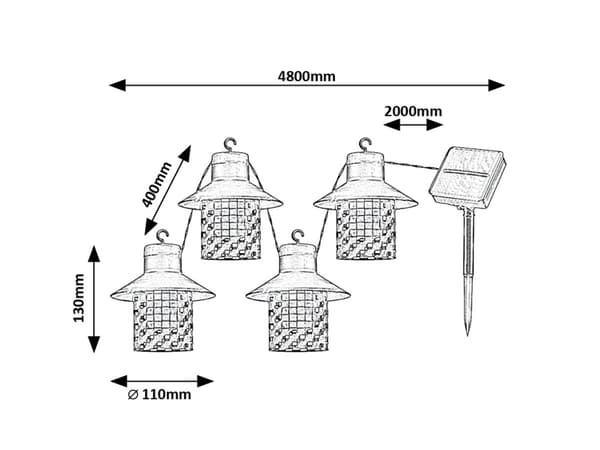 Dekorative solcelle LED havelamper 0.1W Ximpu sort 77003 Rabalux