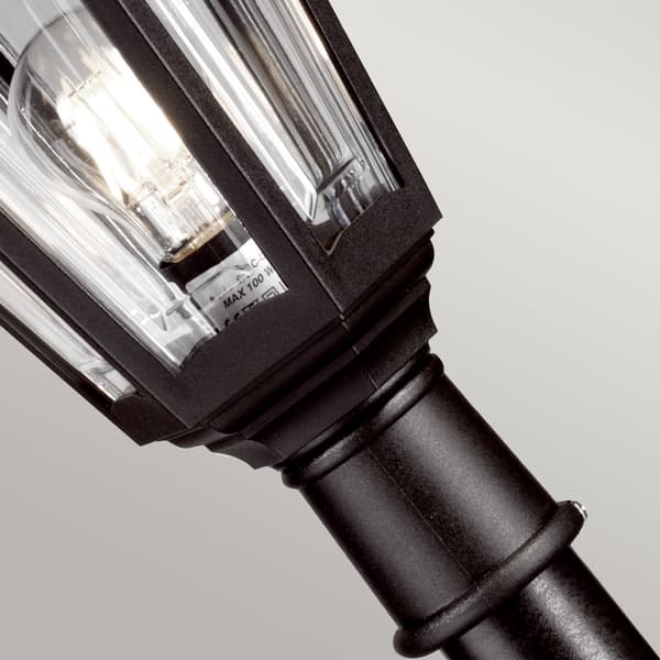 Sort udendørs lysstolpe E27 60W Kinsale Elstead
