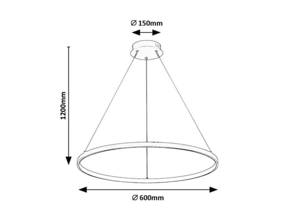 Moderne sort LED ring pendellampe 55W Beliza Rabalux