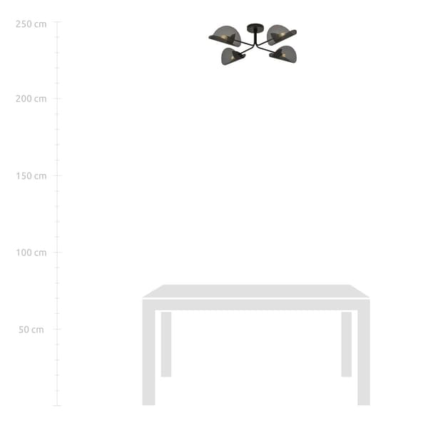 Designer loftlampe sort mesh skærme 4xE14 10W GOMEZ Emibig