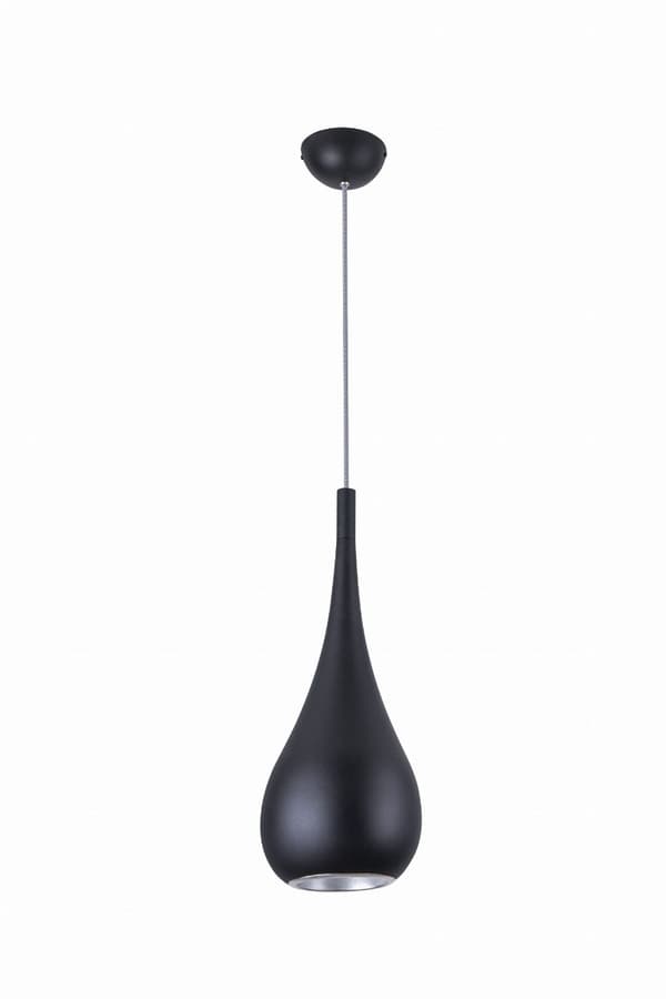 Sort dråbeformet pendellampe DROP 1xE27 40W P0233 Maxlight