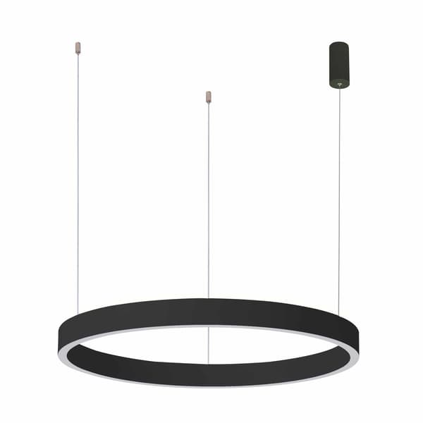 Moderne sort stor lysende LED-ringpendellampe 60W Brasco Down Italux