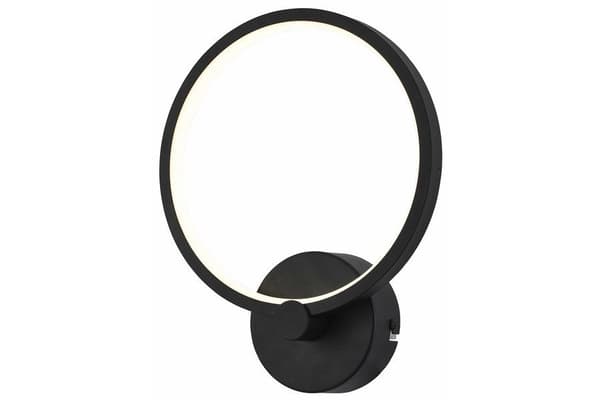 Væglampe moderne sort ring 20 cm Ragi LED 8W REA234601-02 Reality