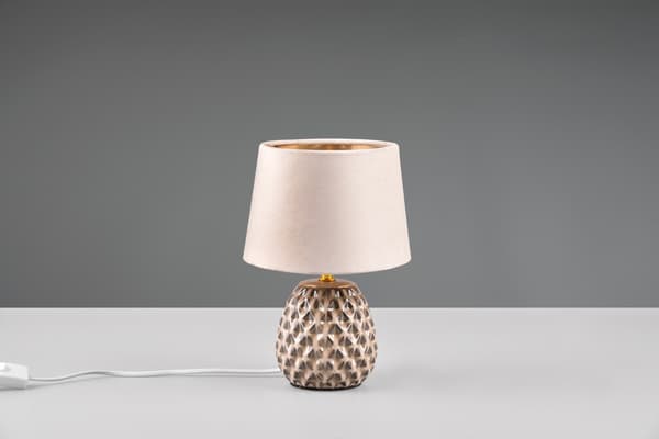 Bordlampe keramisk beige med skærm E14 Ariana RL
