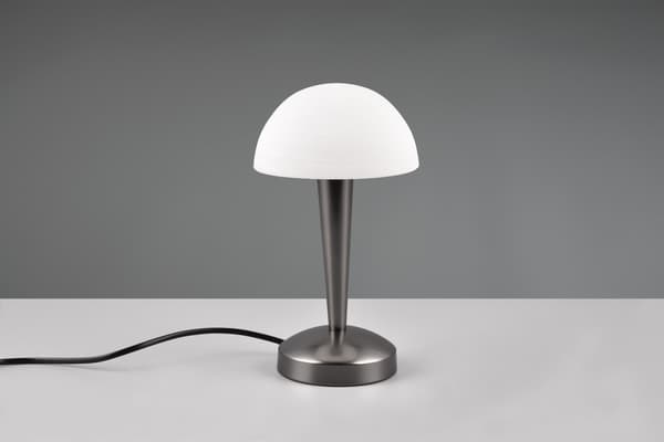 Bordlampe sort krom hvid champignon touch E14 Canaria RL