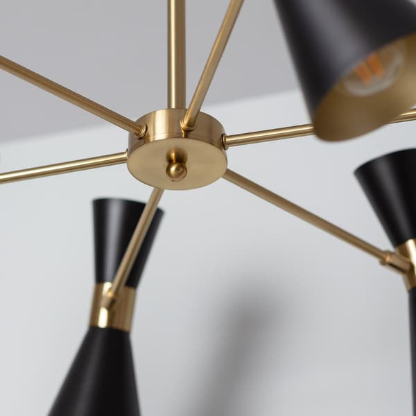 Loftlampe Lysekrone Sort Guld Abruzzo Salvatore 6xE27