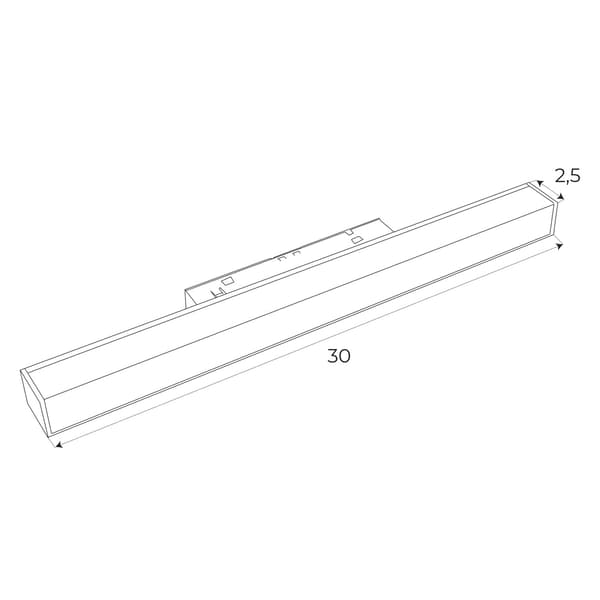 Maxlight magnetisk lineær ON/OFF LED-lampe 9.4W 356lm 3000K