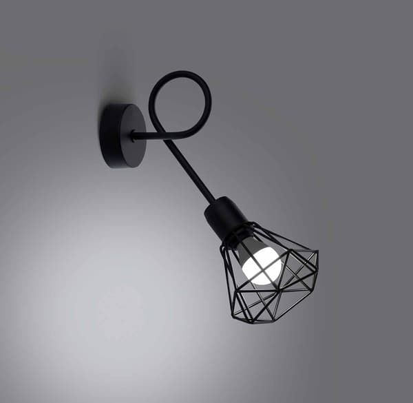 Sollux ARTEMIS industriel sort væglampe SL.1108