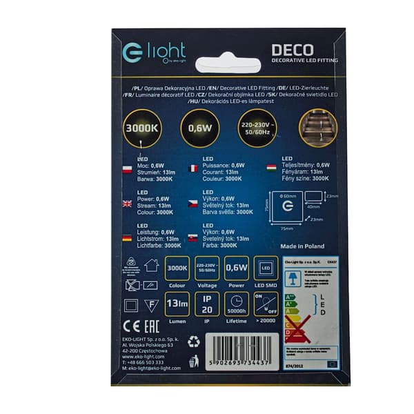 Trappbelysning 1x0.6W LED DECO EKS4437 Eko-Light