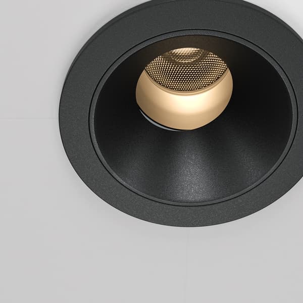 Indbygningsspot rund sort LED 7W Wise Maytoni
