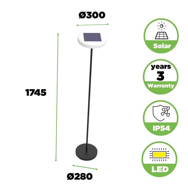 POPS SOLAR sort bærbar udendørslampe Lutec 6910901012