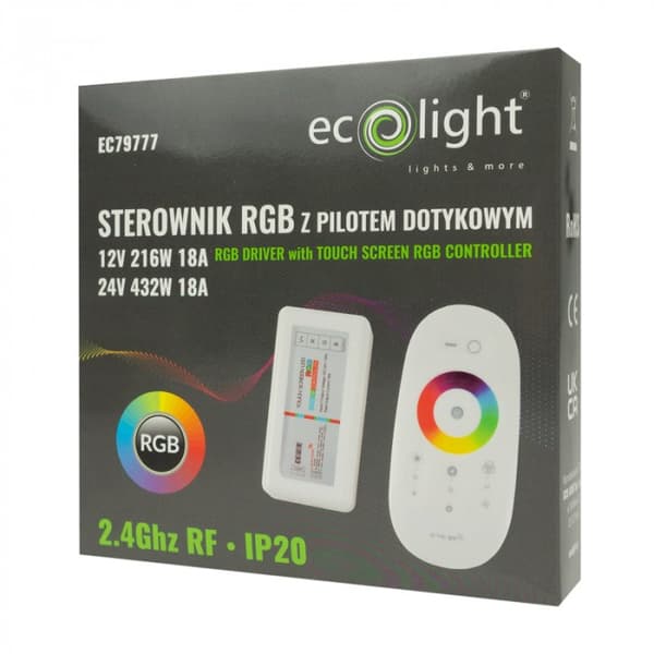 RGB LED-listkontroller pekskärm 18A 216W RF Ecolight