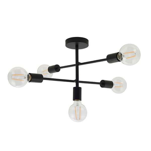 Loft-kattovalaisin mattamusta sticki 5xE27 40W STUDIO Endon