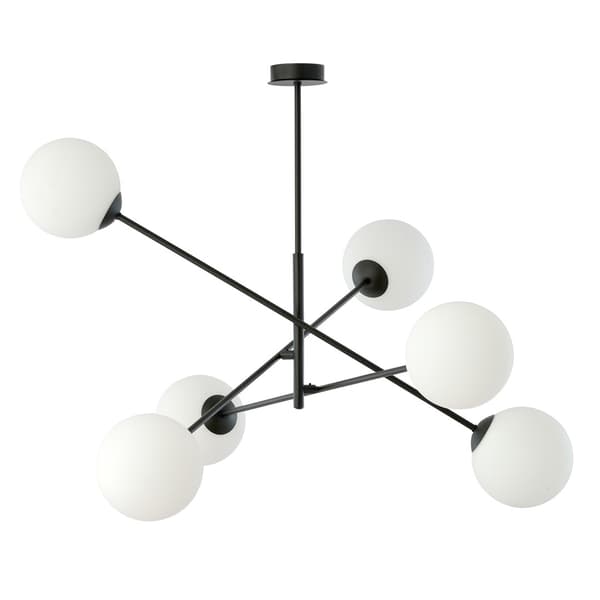 Lysekrone Emibig 6xE14 40W LINEAR 6 BLACK/OPAL 1169/6