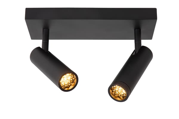 Loftlampe moderne sort rektangulær dobbelt roterende rør 2xMR11 40W GRADO Lucide