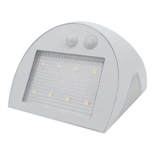 LED 3W 4000K hvid facade solcellelampe PIR og skumringssensor Ecolight