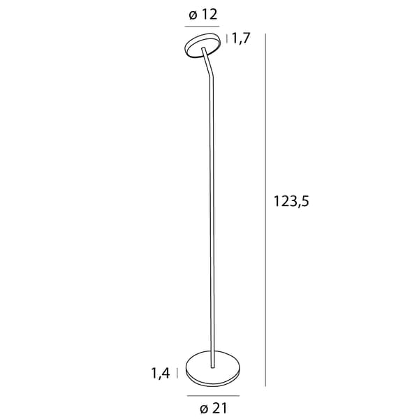 Industriel gulvlampe sort LED-disk 8W IBIZA Maxlight