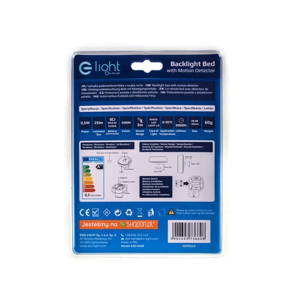 Möbellampa med AAA-batterier med rörelsesensor LED 0.5W Eko-Light