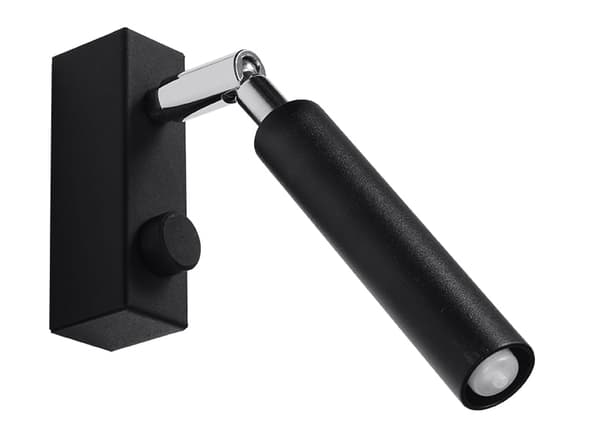 Seinävalaisin EYETECH 1 musta Sollux Lighting SL.0897