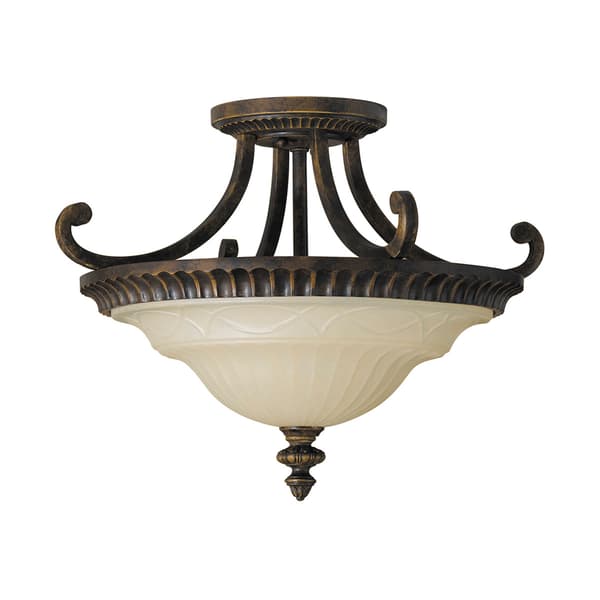 Loftlampe semi-flush bronze 2 lyskilder Drawing Room Feiss