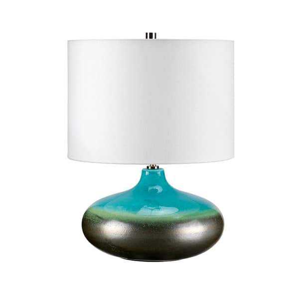 Bordslampa porslin turkos grafit Laguna E27 60W Elstead