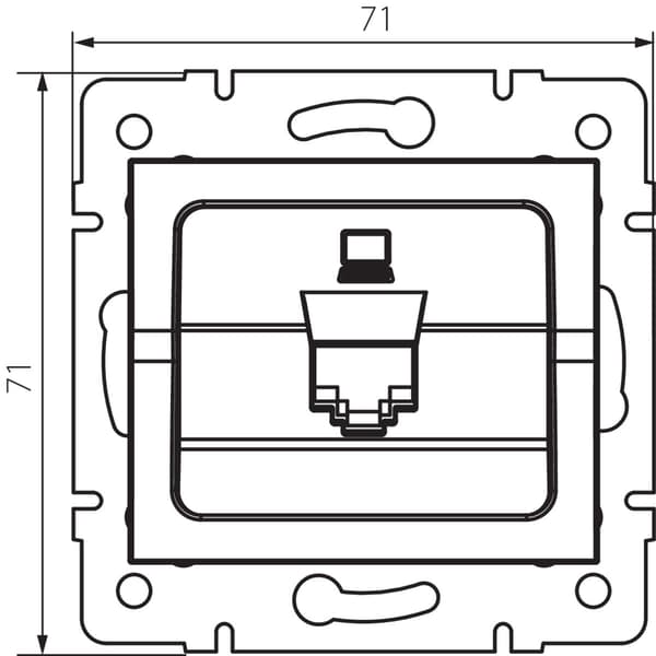 RJ45 Cat 6 Jack LOGI computerstik mat sort Kanlux 33594