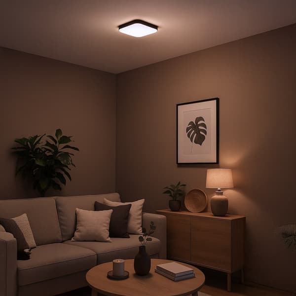 Moderne sort firkantet loftsplafond 26cm LED 11W neutral farve NEMO Milagro