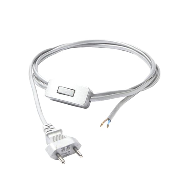 Vit kabel strömbrytare, stickpropp 2m Nowodvorski SWITCH