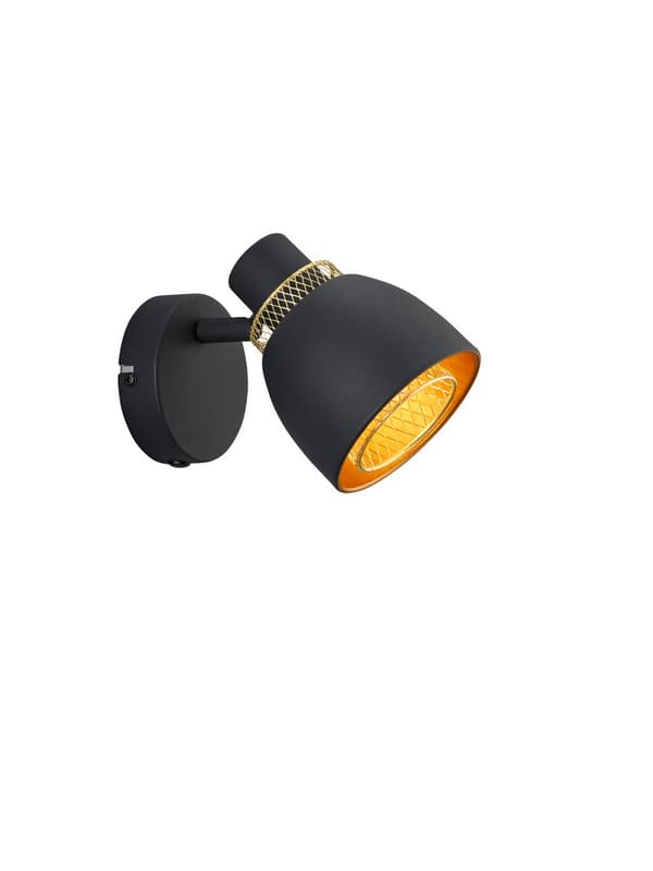 Væg- og loftlampe sort PUNCH 1xE14 10W RL