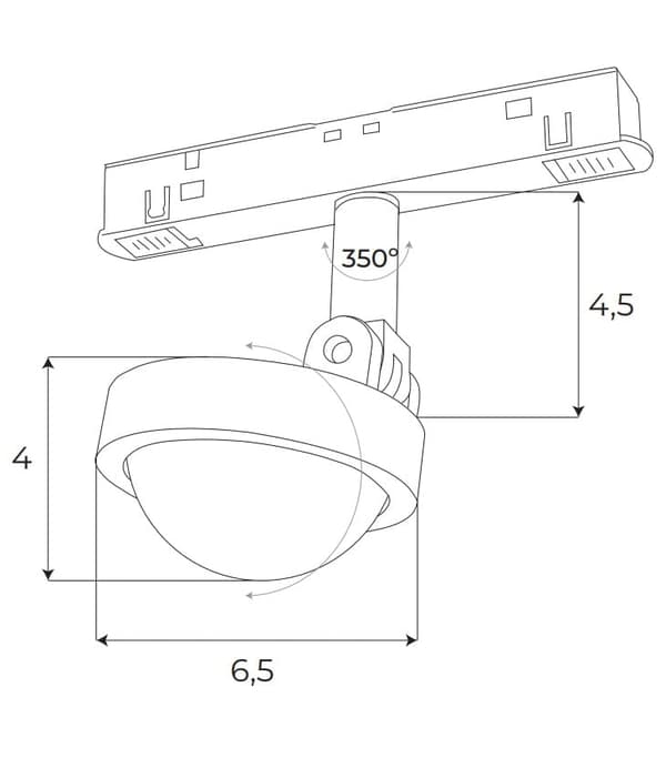 Magnetisk spotlight vit justerbar ögla ZIGBEE-system 8W 766lm 2700/5000K Maxlight