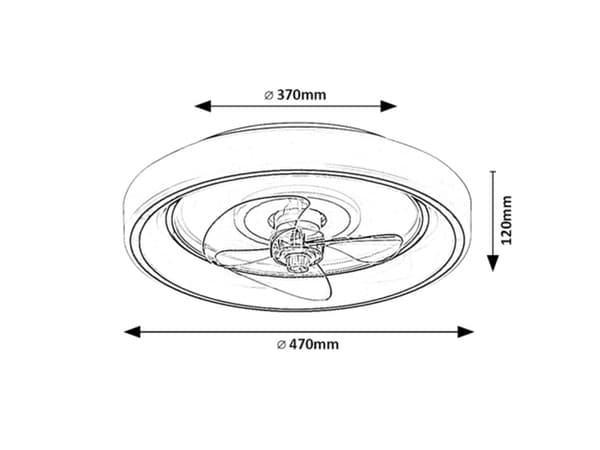 HORACIO 71009 musta LED-kattotuuletin valolla