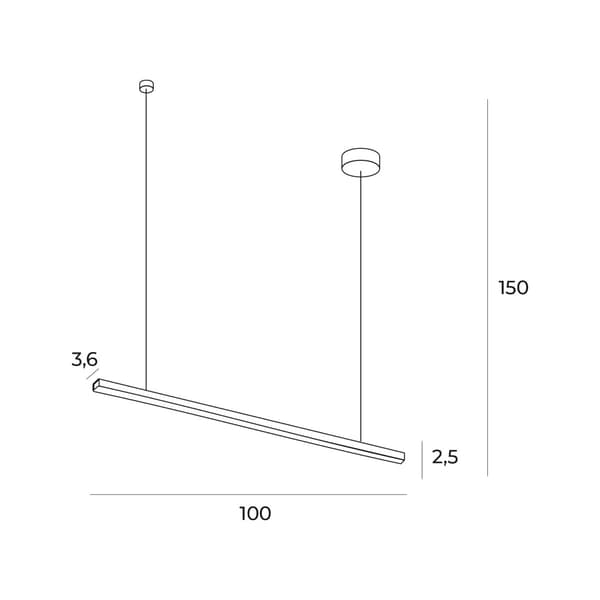 Moderne aflang pendel børstet guld TRIO LED 12W P0475D Maxlight