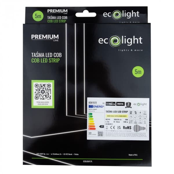 LED COB DIG. 24V 360 13W/m 3000K 1170lm/m 5m Ecolight