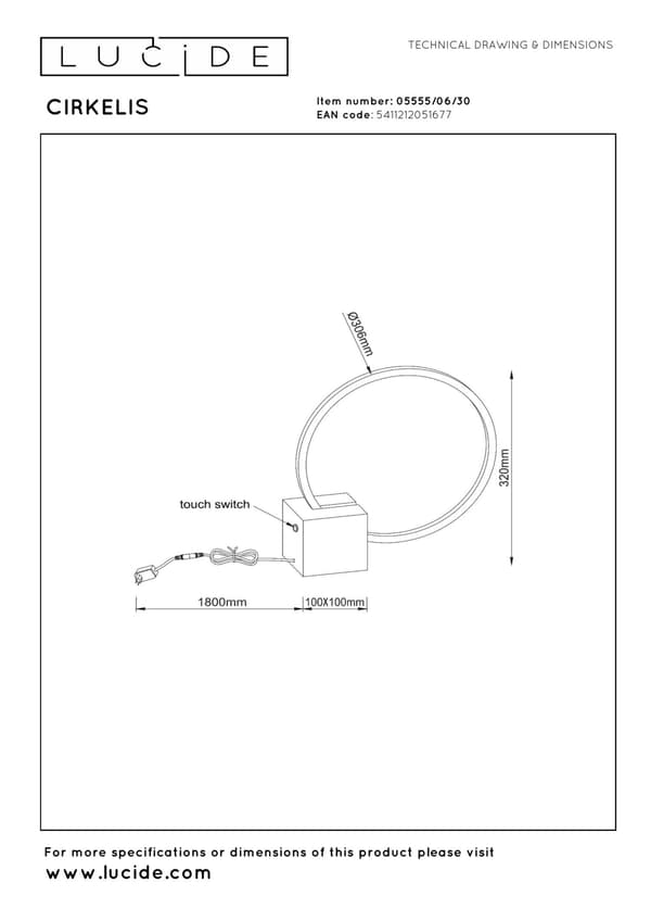 Moderne sort ring bordlampe i terning LED 6W CIRKELIS Lucide