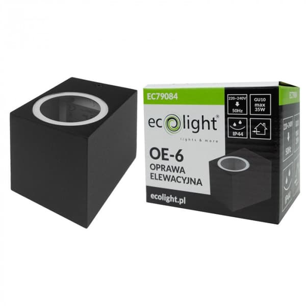 Ulkoseinävalaisin 1xGU10 IP44 alumiini musta Ecolight EC79084