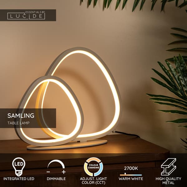 Bordslampa modern taupe triangulär LED 16W SAMLING Lucide
