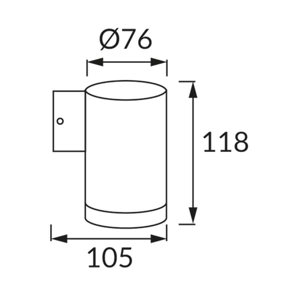 Ulkoseinävalaisin moderni kohdevalo 12 cm mattakromi 1xGU10 35W IP54 ASTER Struhm