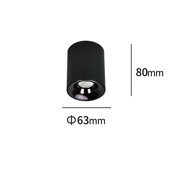 Moderne sort rund loftspot Ø6cm variabel farve LED 5W TOM Light Prestige