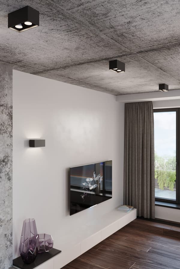 Seinävalaisin QUAD MAXI harmaa Sollux Lighting SL.0526