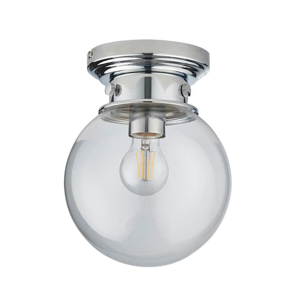 Badeværelse loftlampe minimalistisk glaskugle forkromet 1xE27 10W CHESWICK Endon